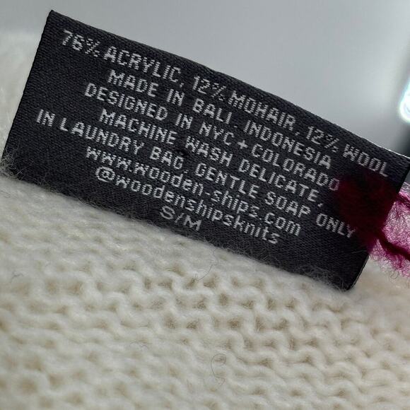 Wooden Ships Snow White Tailgate Season Football Sweater S/M - Picture 10 of 10